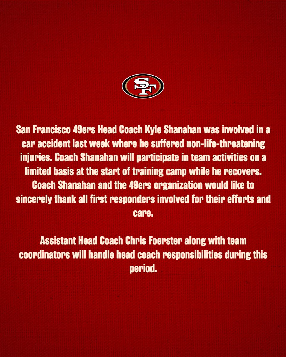 49ers's tweet photo. Statement from the San Francisco 49ers. https://t.co/13ugQr94bQ