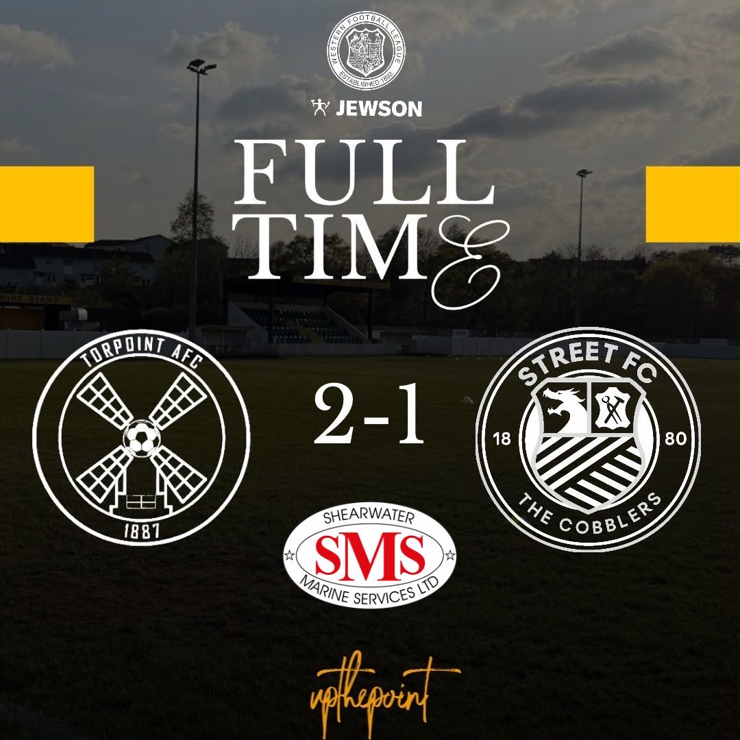 torpointafc's tweet photo. FULL TIME AT THE MILL |

Probyn &amp; Rapson fire home for our first three points of the season 

Thank you to the 148 crowd 👏

We wish our visitors a safe journey back to Somerset. https://t.co/JiyS03Z9jA