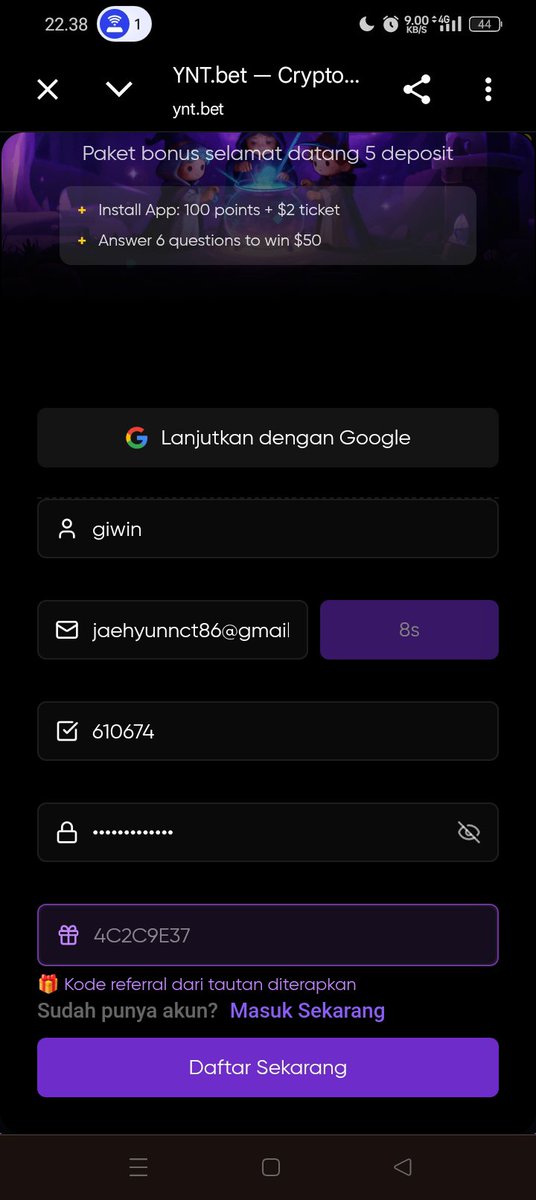 giwineasy's tweet photo. @CrypyoCJ @Yntbet Cj

Id  586079297

Thx  0x166aae4cff4b2505bada238e1213f447d001e50f4b1e38f30ed46549c2e5ee58 https://t.co/1gPUtXX40X