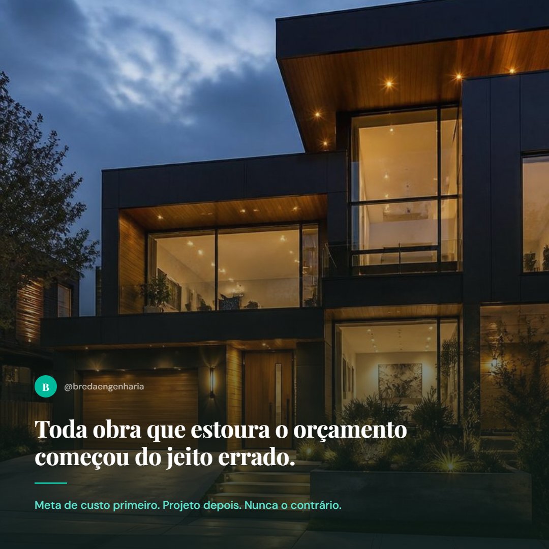 eu_thiagobreda's tweet photo. Toda obra que estoura o orçamento começou do jeito errado.

Você desenhou a casa antes de saber quanto ela custa? Isso tem nome: ciclo do caos.

A ordem certa: meta de custo primeiro, projeto depois.

#construcaocivil #engenhariacivil https://t.co/cLoZBLwSuT