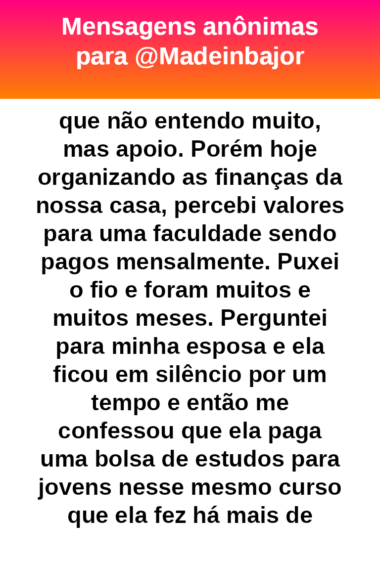 madeinbajor's tweet photo. Que história linda de ler. 
Parabéns pela esposa que tem! #bajo43546 https://t.co/Md78s1B6oI