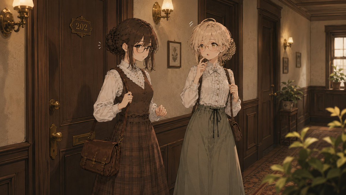 gxeducom00's tweet photo. 🤨「……それじゃあ、そろそろ出発しよっか。……って、ん? 待って……。ねえ、何か……いい匂い、しない?」
🤔「くんくん……あ、本当だ! これ、隣の双子ちゃんたちの部屋から……! もしかして、また何か新しい料理の実験でもしてるのかな?」
#AIイラスト
#AIart️
#IMPET #インペット
#AEL #アエル
#( ◉◡◉)💡(ᕡ◡ᕡ )🪴