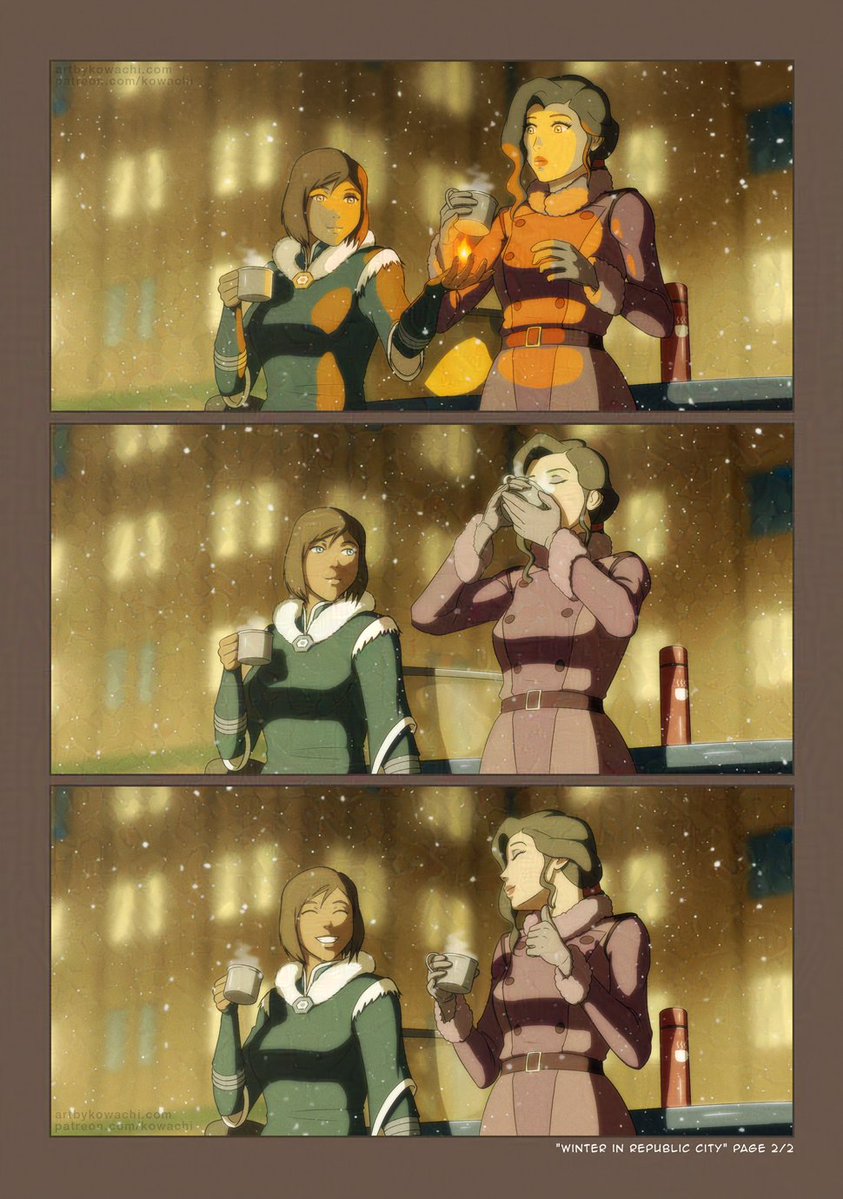 artbyKowachi's tweet photo. Keeping the tea and her girl warm

#korrasami https://t.co/7URdpN7bk5