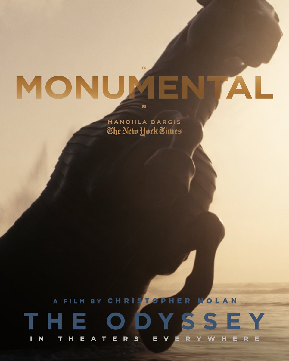 CinepolisUSA's tweet photo. 🏛️ Experience the epic masterwork that critics and audiences can't stop praising. Christopher Nolan's #TheOdyssey is NOW PLAYING in theaters everywhere! 🎬🍿

Witness cinema at its absolute grandest https://t.co/cedGV6ROS7 https://t.co/2SoYt7Kzq9