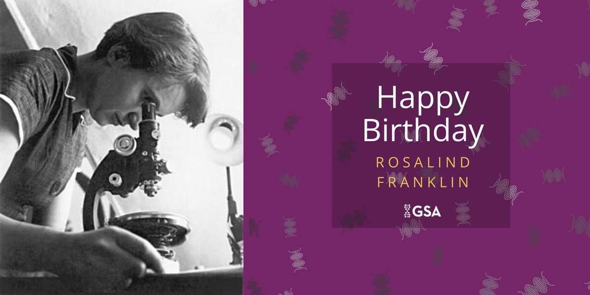 GeneticsGSA's tweet photo. Today, we celebrate the birthday of Rosalind Franklin, whose pioneering research helped reveal the structure of DNA and forever changed genetics. Her legacy continues to inspire generations of scientists and new discoveries.

1/2🧵⬇️ https://t.co/Rnj1E9zX1X