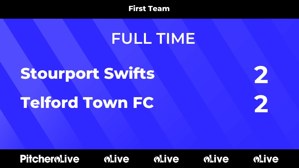 TelfordTownFC's tweet photo. FULL TIME: Stourport Swifts 2 - 2 Telford Town FC
#STOTEL
https://t.co/MiLvWeXZXB https://t.co/h4SXYsXgmI