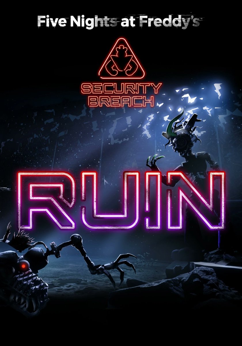 Fantime_Horror's tweet photo. 🎂 FNaF Ruin ANNIVERSARY

Five Nights at Freddy's: Security Breach - RUIN was released exactly 3 years ago today! 🥳

💜 Steel Wool just dropped an awesome new illustration to celebrate. 🎨
#FNaF