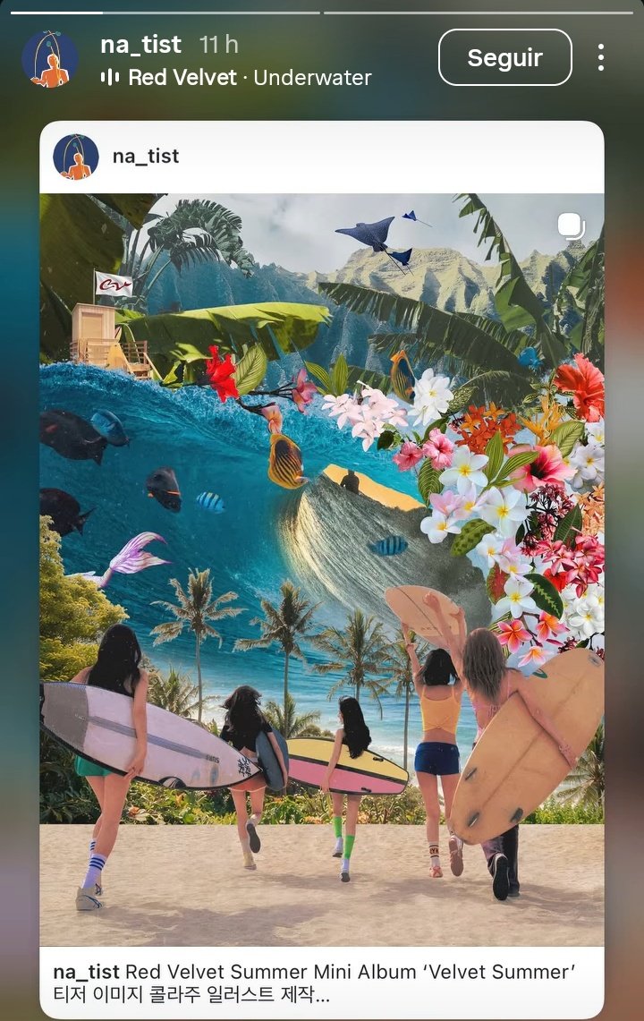 5redvelvetbra's tweet photo. A colagem nos teasers do "Velvet Summer" foi creditada ao artista Seungjun Na! 🌊🌈

​Confira o portfólio para ver outros projetos além do Red Velvet
🔗:https://t.co/eOet8MGSqA https://t.co/6FfbwNQkZu