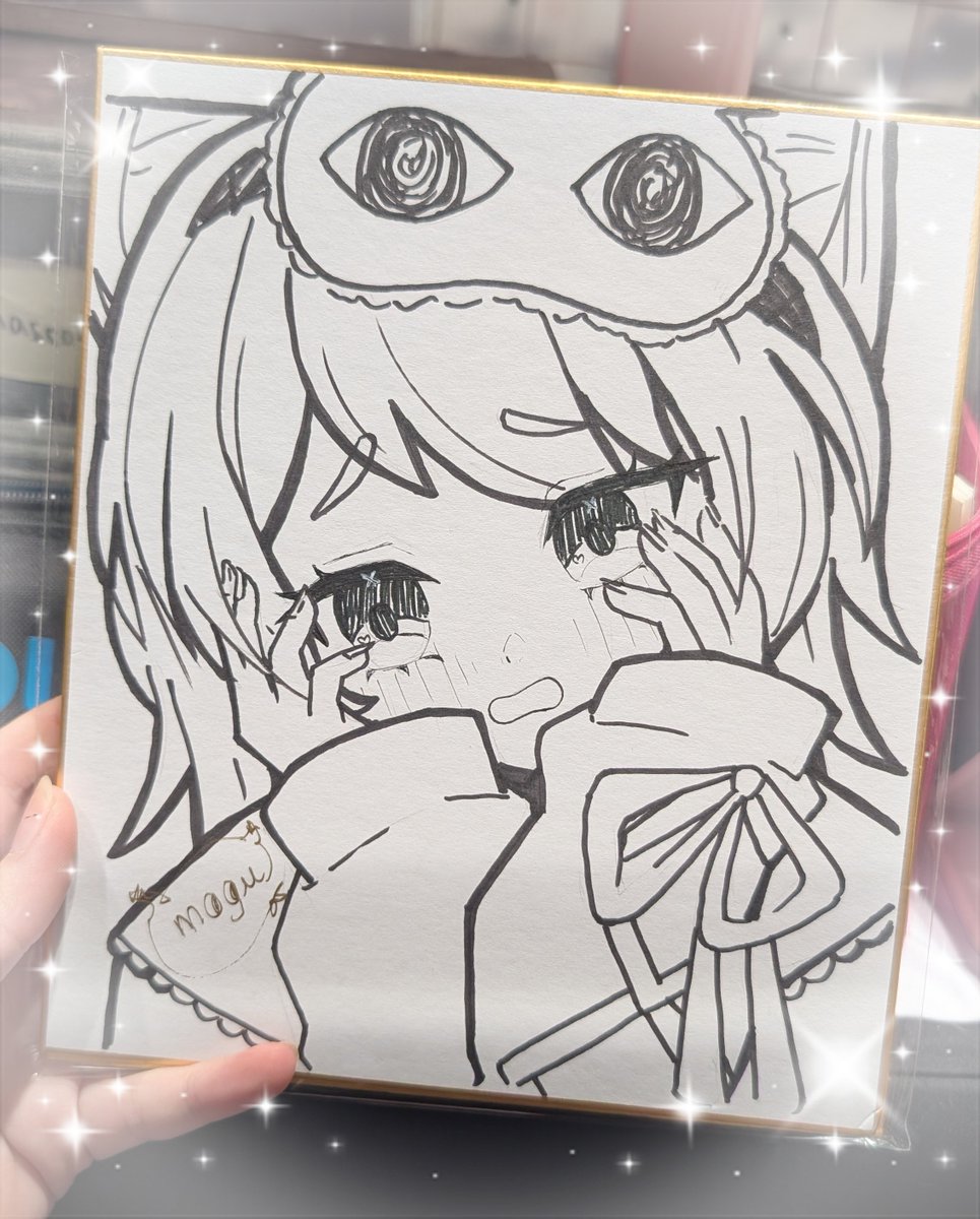 MiaoYuenCh's tweet photo. Today's signed ink shikishi auction ✨ Sleepy #MoguArt at #OffkaiGen5 Table B7 💜

Starting bid: $100
Auto buy: $1,000

Auction ends at 5:00pm! https://t.co/zMxlGj31yw