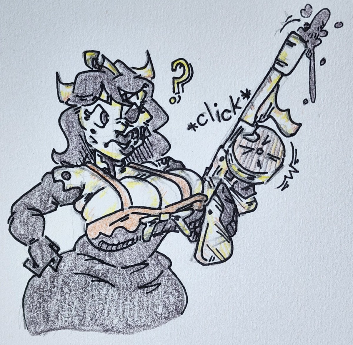 Totz_CapReverse's tweet photo. (FIRST post, here)
Jammed, how? (Did they Sabotage it?)
The Alice ARC IS REAL!!!!!! 
(ngl I got a backlog of art I want to post, But I cant stop drawing Alice Angel ahhh) https://t.co/e5wjeLDkAA