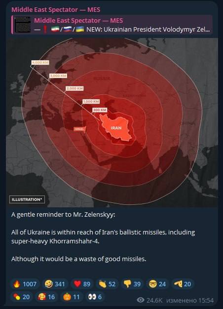 nexta_tv's tweet photo. ⚠️ Iran-linked Telegram channels threaten Ukraine with missile strikes following Zelensky's statement
After the Ukrainian president announced a successful strike on a vessel transporting military cargo between Russia and Iran, several Iran-linked Telegram channels began publishing threats against Ukraine.
The channels are calling for retaliatory strikes using Iranian ballistic missiles.