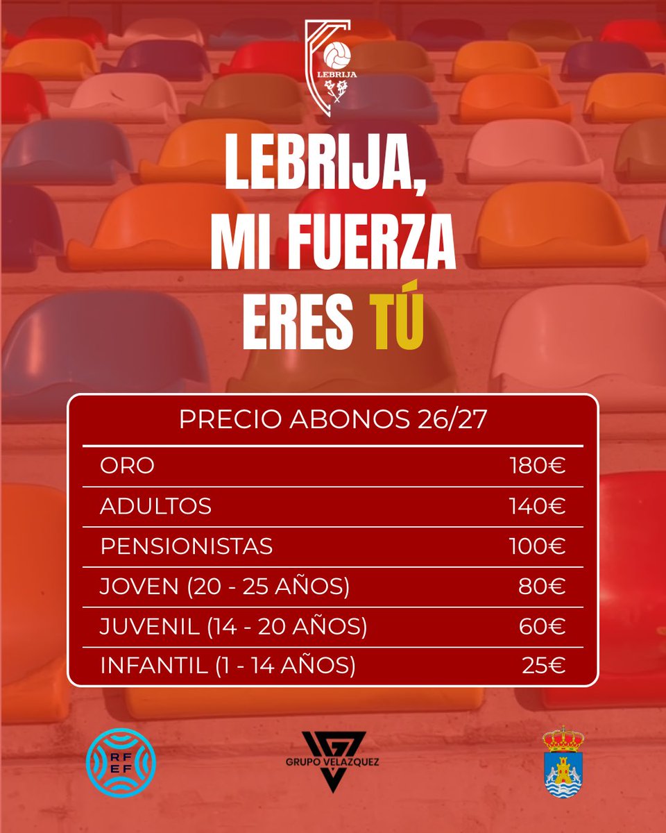 CAAntoniano's tweet photo. PRESENTACIÓN CAMPAÑA DE ABONADOS 26/27

La campaña de abonados ya está aquí y queremos compartirla contigo.

📅 𝗟𝘂𝗻𝗲𝘀, 𝟮𝟳 𝗱𝗲 𝗷𝘂𝗹𝗶𝗼
🕗 𝟮𝟬:𝟬𝟬 𝗵𝗼𝗿𝗮𝘀
📍𝗜𝗻𝘀𝘁𝗮𝗹𝗮𝗰𝗶𝗼𝗻𝗲𝘀 𝗱𝗲𝗹 𝗚𝗿𝘂𝗽𝗼 𝗩𝗲𝗹𝗮𝘇𝗾𝘂𝗲𝘇

No te pierdas la presentación y entérate de todo. Porque este club se construye entre todos. ❤️🤍

LEBRIJA, MI FUERZA ERES TÚ