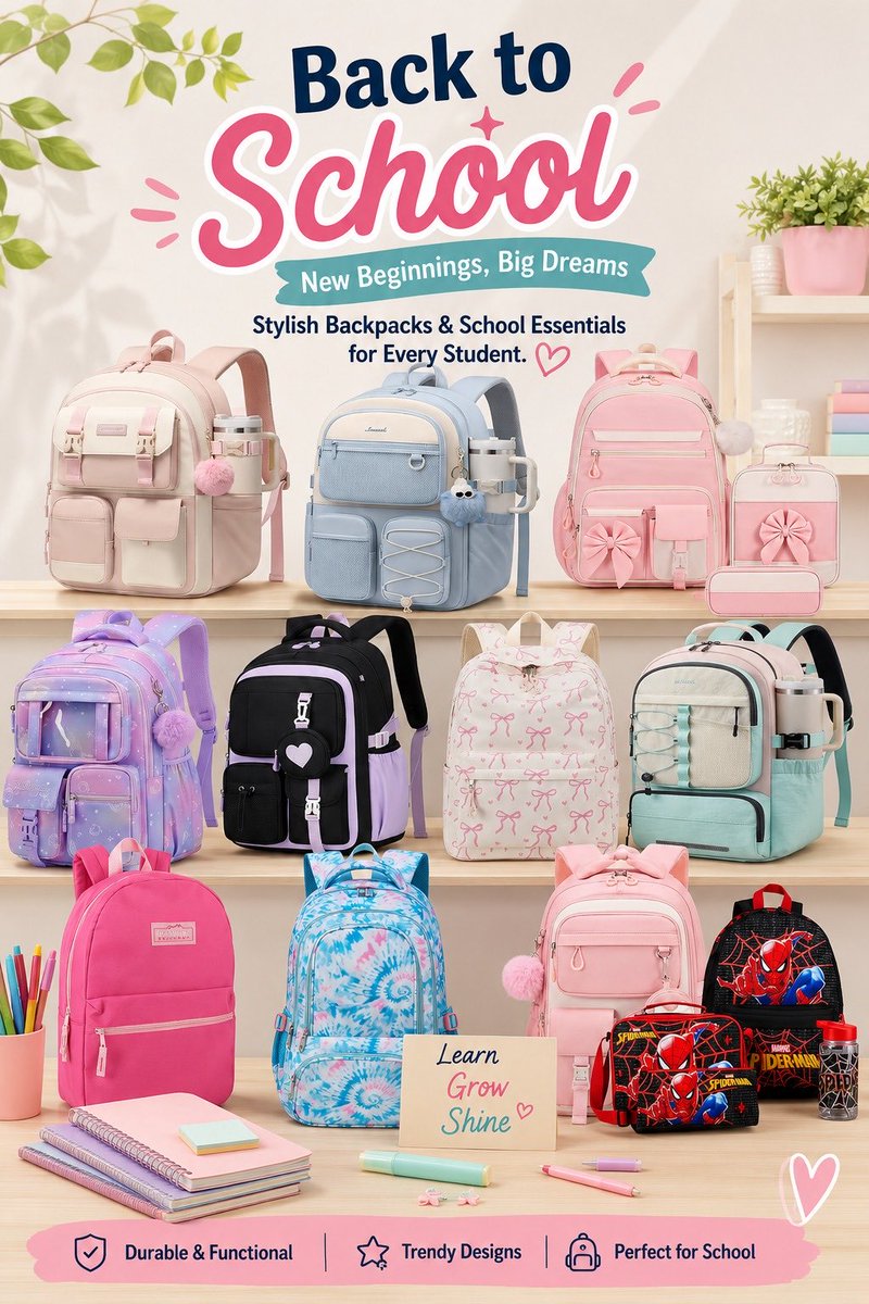 _bm2030's tweet photo. 🎒Back-to-School season is here!📚
Get your student ready with top-rated backpacks, notebooks, lunch boxes, pens, and all the school essentials—available on Amazon at great prices.
⬇️
https://t.co/1fRzp5Snqn
🛍️ Shop now before your favorite items sell out!
#BackToSchool #SchoolSupplies #SchoolBackpacks #AmazonFinds #AmazonDeals #StudentEssentials #BackToSchoolShopping #Parents #TeacherLife #BestSellers