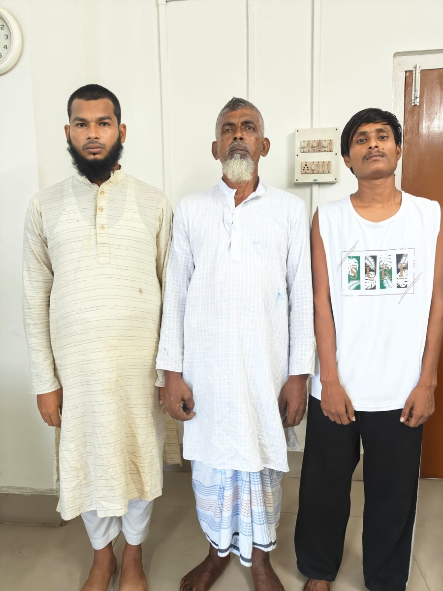 assampolice's tweet photo. Assam Police Cracks Down on Suspected Pakistan-Linked Terror Network

Acting on credible intelligence and in coordination with central agencies, @STFAssam, assisted by @Dhubri_Police, @chirangpolice and @Barpeta_Police, conducted coordinated operations against suspected operatives of the Pakistan-based Shahzad Bhatti Network.

Akramul Islam, Aminur Rahman and Abdul Hussain were apprehended during the operation.

Five mobile phones, seven SIM cards, Aadhaar cards, bank passbooks, debit cards and other incriminating documents were seized.

The network is suspected of involvement in recruitment, online radicalisation, espionage, logistics, illegal arms procurement and the establishment of sleeper cells through cross-border handlers and encrypted communication channels.

Further investigation is underway.

@himantabiswa @HardiSpeaks