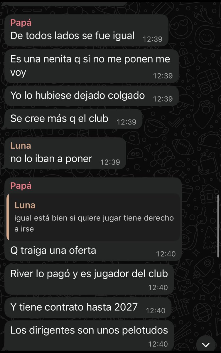 Floorgrillo's tweet photo. Creo que papá esta un poco enojado con Juanfer despues de leer lo que le puso a Lunati https://t.co/J1WAAP6Pga