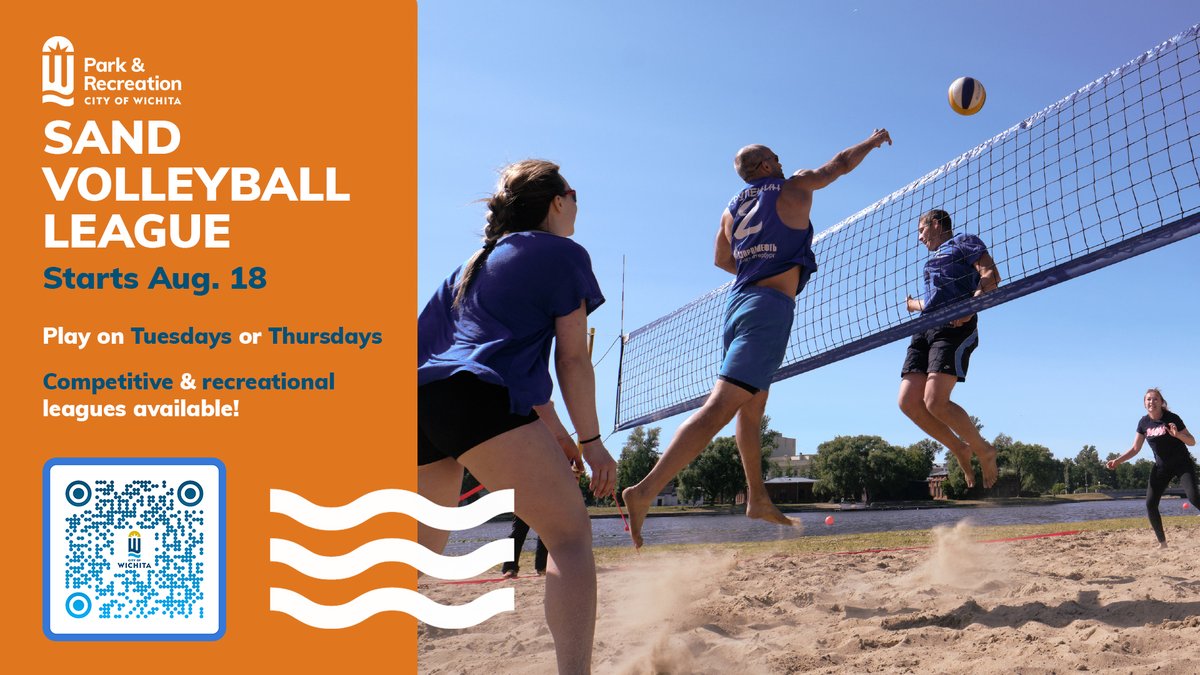 ICTParksandRec's tweet photo. 🚨 LAST CHANCE! 🚨 Sand volleyball registration ends soon, and this is your final call to join the league. Over 30 courts and divisions for every skill level - don’t miss your shot. Sign up TODAY before registration officially closes! https://t.co/BlaUzLCqDF https://t.co/Ro7jO5P2XR