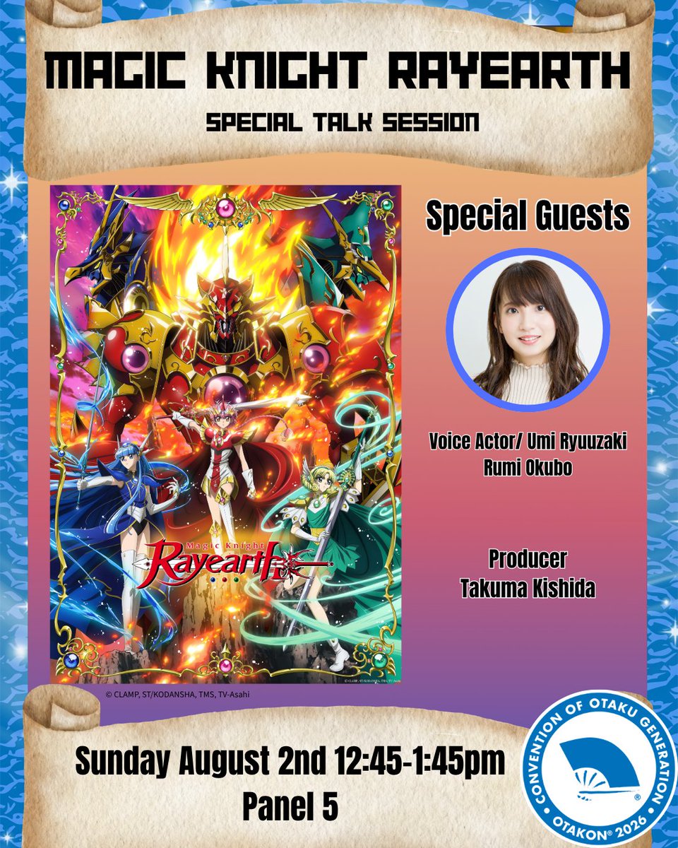 rayearth_info's tweet photo. ⚔️#Otakon2026 Info⚔️

Get ready Otakon! 
The Magic Knight Rayearth panel details are officially here!

『魔法騎士レイアース』パネルの詳細が決定🎉

▼Otakon Details
🗓️7/31(金)〜8/2(日)
🔗https://t.co/4PZeZMP8kh
  
 #MagicKnightRayearth https://t.co/7JsqH42jDk