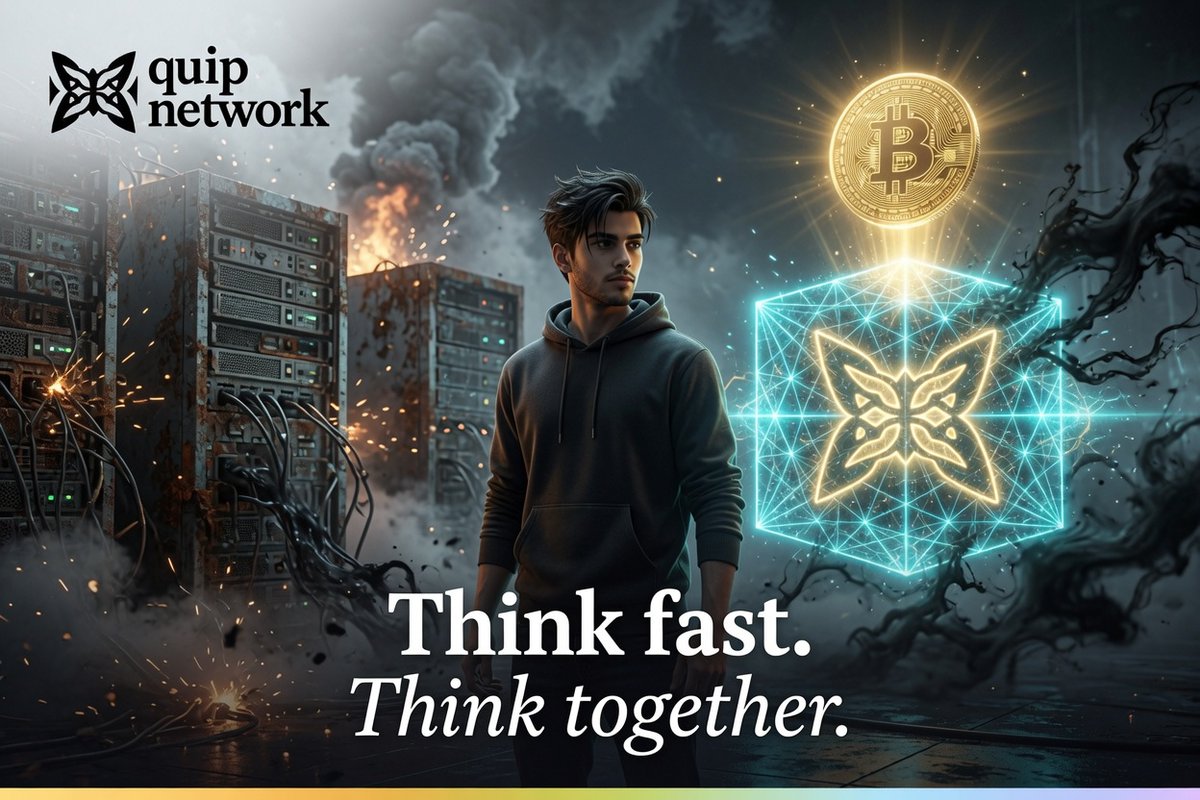 0xMohii's tweet photo. Proof of Work is dead. Proof of Stake is centralized. 
The future of infrastructure belongs to Proof of Useful Work (#PoUW). 🔥

For a decade, legacy blockchains have wasted terawatts of energy solving useless mathematical puzzles. 
@quipnetwork  is completely flipping the economic model with the $QUIP token and its PoUW engine.

Here is the high alpha breakdown of the #QUIP economic flywheel: 🧵👇

1⃣ Enterprise Utility, Not Waste:
When institutions require Post-Quantum shielding or Blind AI Inference, they pay the network. Quip’s #DePIN nodes aren't guessing random hashes; their computational power is actively processing real commercial cryptography.

2⃣ The Deflationary Gas Sink:
Through Quip’s Adaptive Gas Market, a dynamic percentage of every enterprise computation fee is permanently burned. As Web2 and Web3 demand for quantum security skyrockets, the circulating supply of $QUIP mathematically shrinks.

3⃣ Real Yield for the Swarm:
Instead of inflating the token supply to pay validators, Quip routes actual commercial revenue directly to hardware operators. You earn stable, predictable yield for securing the global economy.

Stop burning electricity for nothing. 
Start computing the quantum-secure future and get paid for it.🌍⚡

#QuipNetwork #CryptoAlpha #Tokenomics #QuantumComputing #Web3 #CryptoEconomy