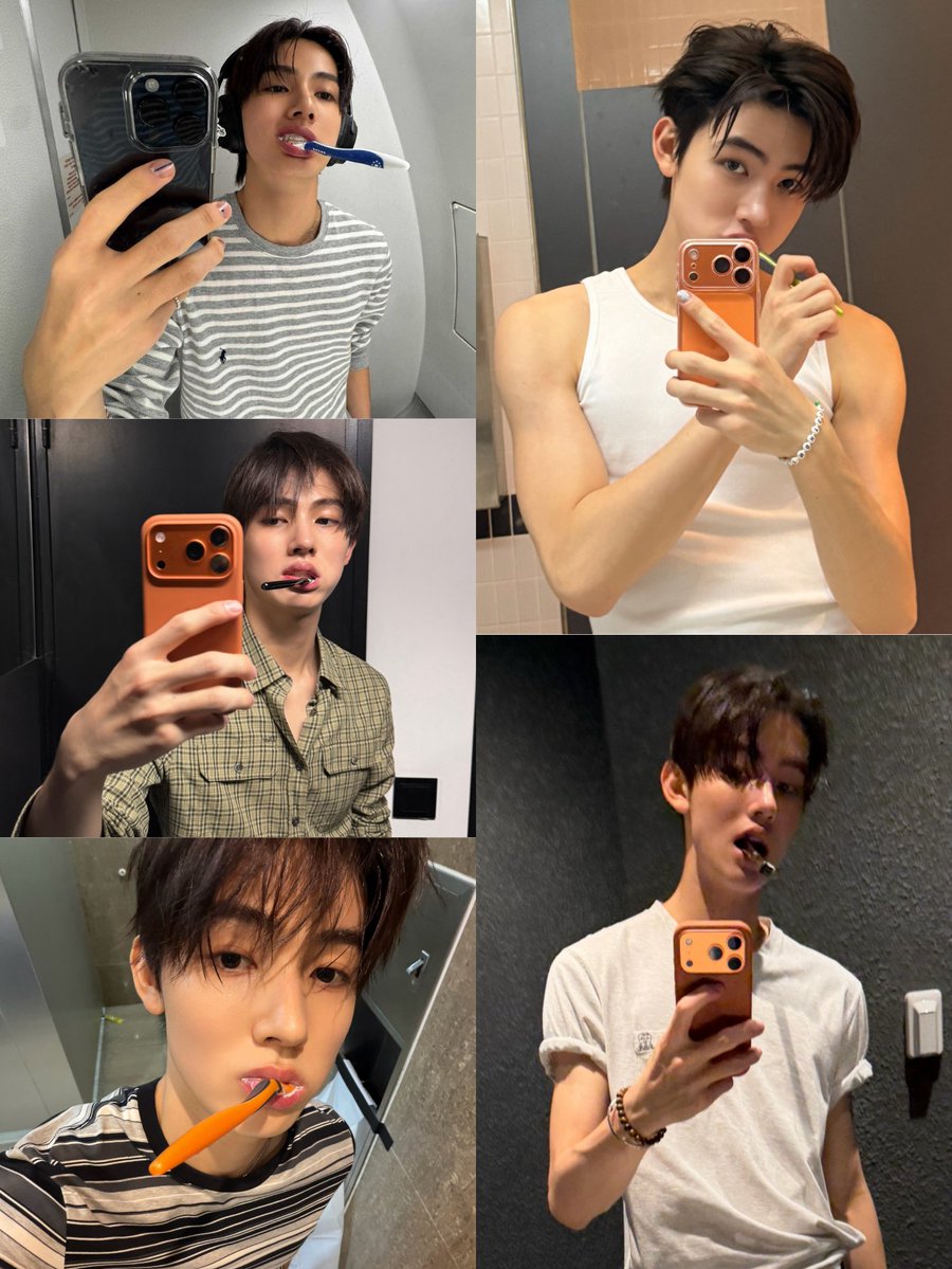 xxeoje's tweet photo. 5th pic with that toothbrush, he KNOWS he’s attractive LMAOOO 😭 https://t.co/hncrJHT37E