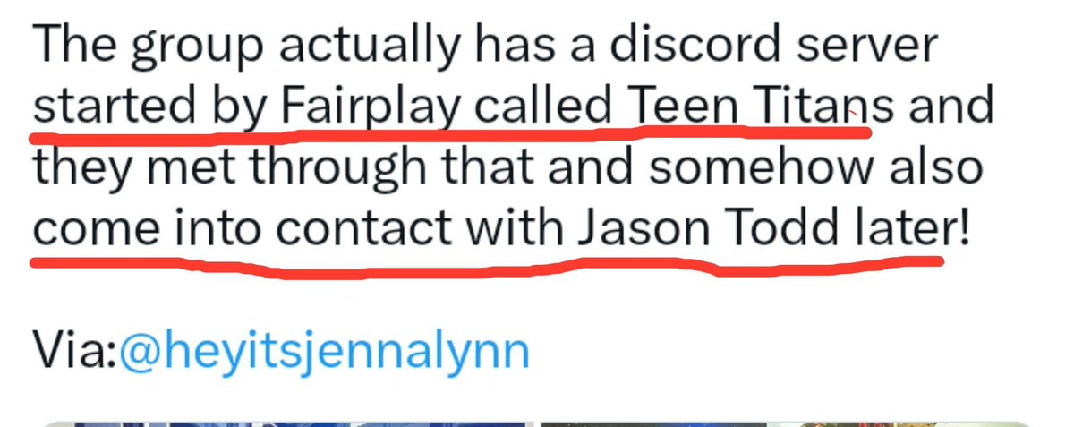 my_that79452's tweet photo. Reading comprehension is beating y'all's asses. The titans met online and AFTERWARDS encountered Jason in person https://t.co/VyTLrKUrYs