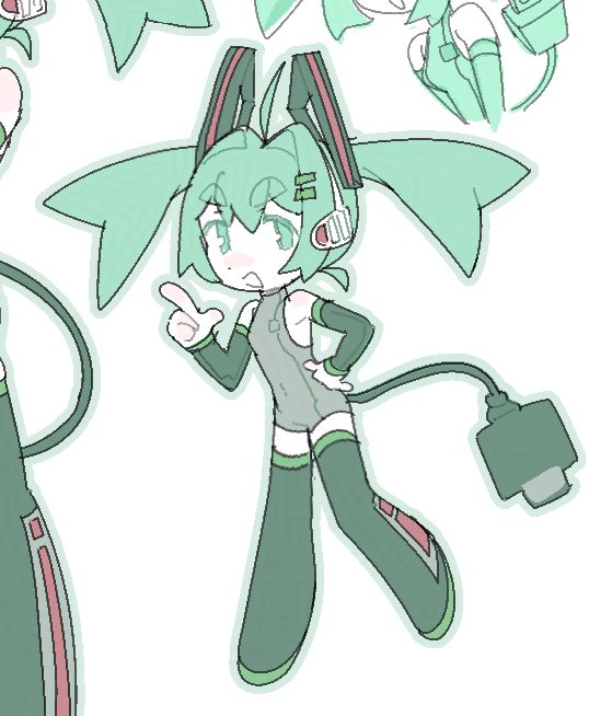evilfrap's tweet photo. Wire tail Miku https://t.co/wCZY0CAHq1
