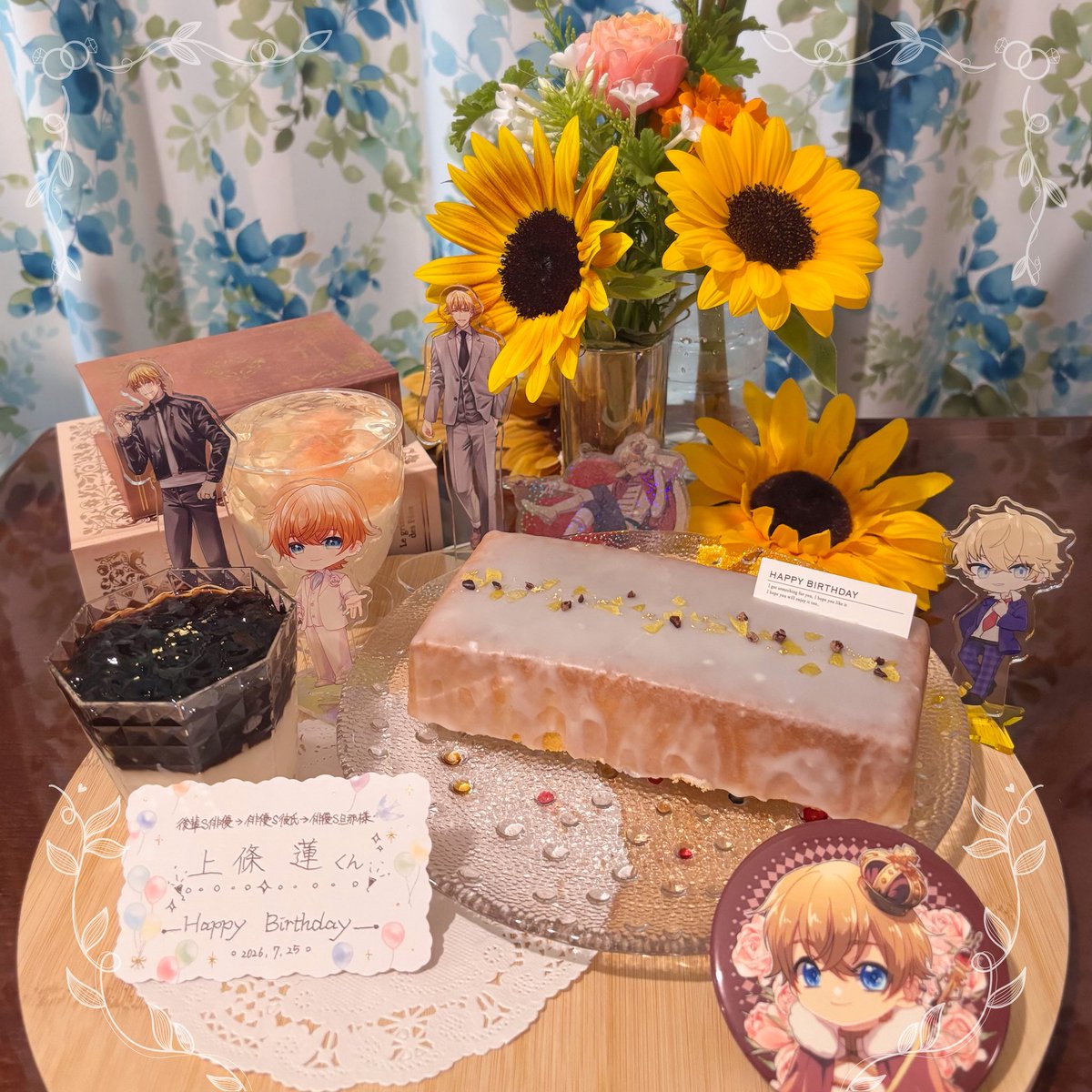 autumoon1816's tweet photo. ✨️Happy Birthday 上條蓮くん✨️
作り始めるのが遅くて日を跨いでしまいました…。
今年も蓮くんが幸せな一日と一年を重ねていますように。お誕生日おめでとう。
________2026.07.25_________🪷
#ぶらすと男子とデート
#おかえり蓮くん https://t.co/zxTrI7RgIr