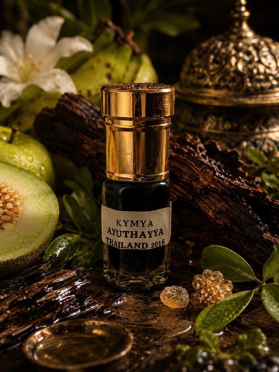 AttarAlchemist's tweet photo. KYMYA - Ayutthaya 2016

This is a beautiful South Thai oud oil. It has an aquatic and medicinal quality but not overly harsh or aggressive. It has notes of green and yellow fruit like melon, apple, and bananas. I'm getting woody qualities as well. It's elegant, and it radiates with aromatic depth. It has a bitter paint smell to it but not poisonous. It's just the wood having its essence brought out. A beautiful oud.