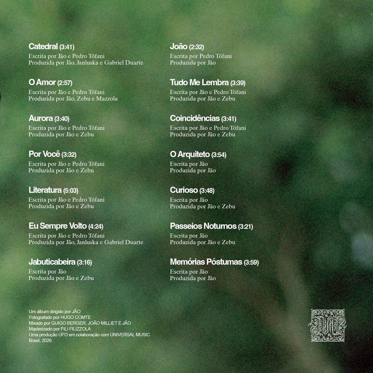 teamjao's tweet photo. Memórias Póstumas tem 51 minutos 27 segundos de duração 🌼

É o segundo projeto mais longo do Jão, ficando atrás apenas de Supernova (1h 7min), deluxe de Super. https://t.co/UwScbuiCD2