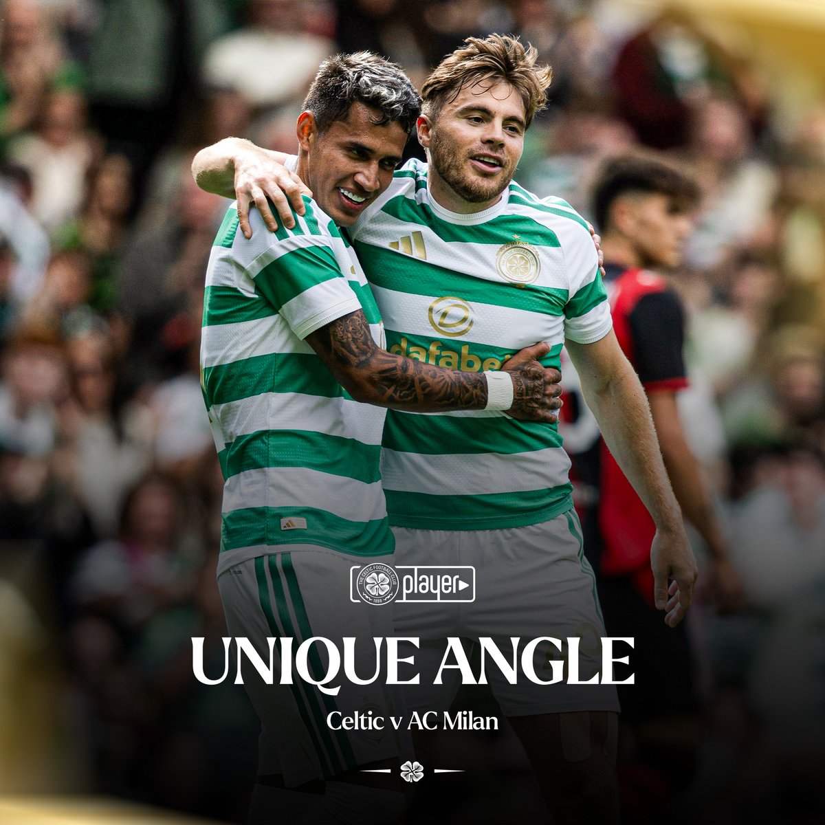 CelticFC's tweet photo. 🎥 Unique Angle

Camilo Durán and James Forrest were on target as the Bhoys drew 2-2 with AC Milan in our final pre-season fixture 🎯

#CelticACMilan | #CelticFC🍀