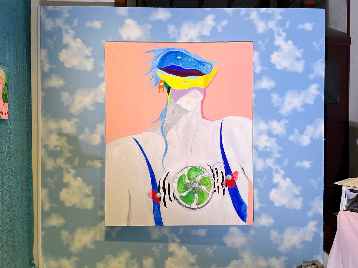 hamuzou's tweet photo. びゅん（BYUN）個展「スーパーうぇいびゅん」を森下のGallery Dalstonで見た。カラフルでドリーミングなインスタレーション。絵画作品群のみならずパフォーマンスなども。東京藝術大学大学院油画技法・材料第一研究室在籍中の新進作家。令和五年度久米賞受賞者。逸品揃い。好企画。7/26まで。 https://t.co/H6suUdgorM