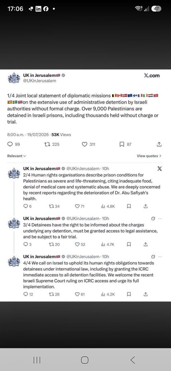 pmacbrum's tweet photo. Apparently X suspended the UK in Jerusalem account for posting this. Musk only seems interested in free speech when it's from the far right or suits his agenda. https://t.co/zY3Tjpa6sg