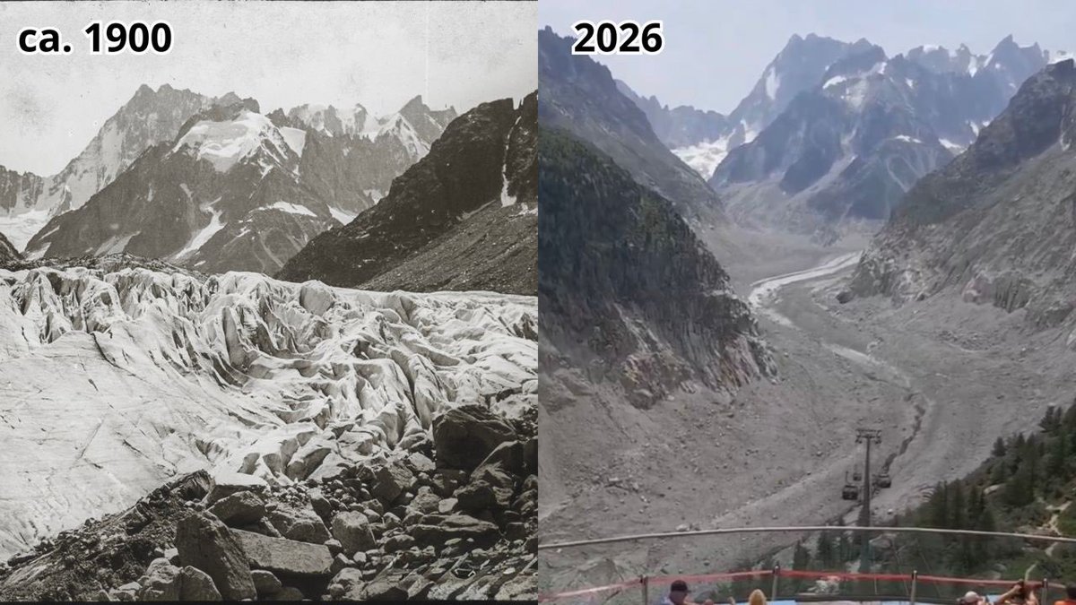 jakubwiech's tweet photo. Tu wykadrowane porównanie.

To samo miejsce, ten sam lodowiec, różnica: 1,3 st. C średniej globalnej temperatury https://t.co/OiyM1s8SSQ