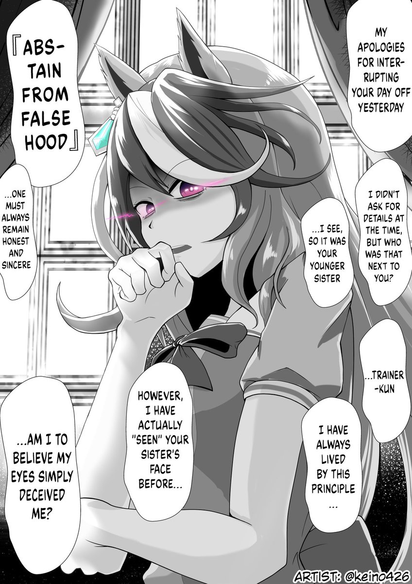 cafe_firstto's tweet photo. Art by @keino426 

[ENG TL]

#Umamusume #UmaTranslations https://t.co/q3MqZIIPbR