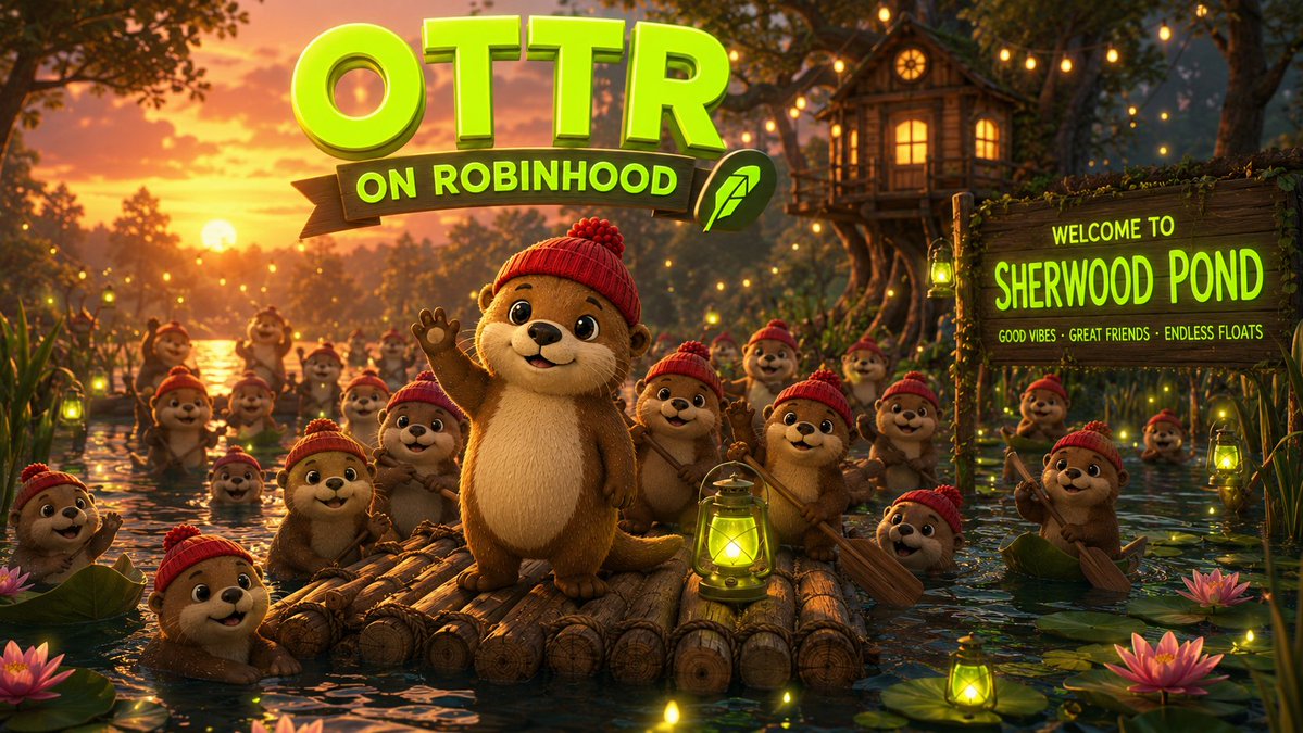 ottrworld's tweet photo. the raft showed up. 🦦 

we're building Sherwood Pond one day at a time, not chasing a candle.  

thank you for paddling in.  

just chill. stay OTTR. 🧢 https://t.co/1E011mqQng