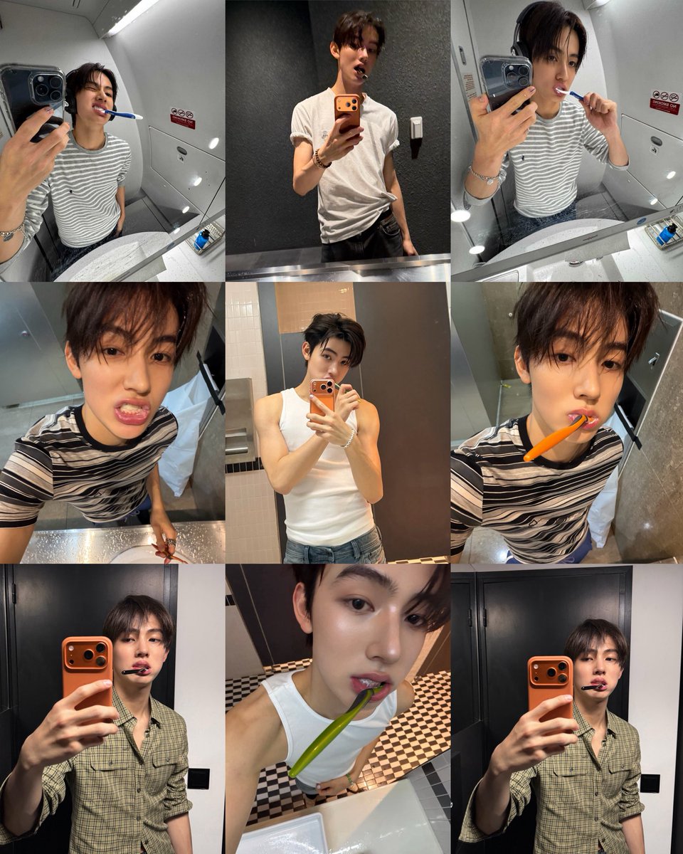 eomseaniee's tweet photo. Seonghyeon with a toothbrush is literally his brand now ♡ https://t.co/TsXpG6d0Fj