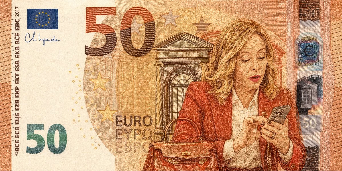 FalangaGiovanna's tweet photo. Sto a fa 'ncasino...
#banconote #euro #bce #restyling
#meloni https://t.co/3s2wp8pMeP