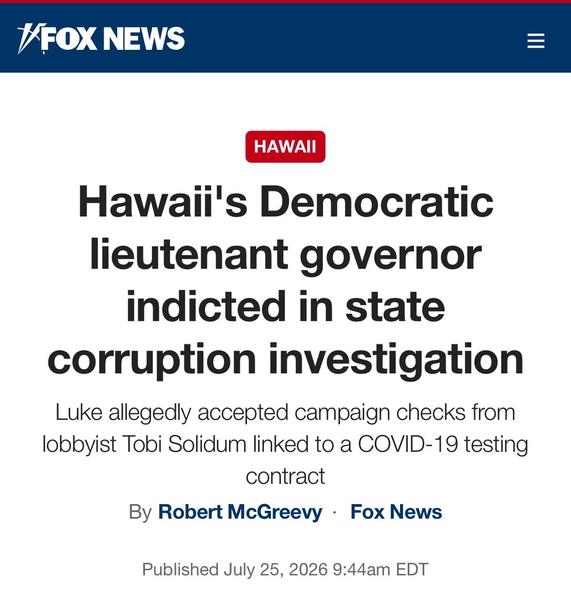 qaggnews's tweet photo. Democratic Hawaii Lt. Gov. Sylvia Luke was indicted by a grand jury on charges of criminal conspiracy to commit bribery, bribery and falsifying candidate committee reports stemming from a bribe she allegedly took as a state lawmaker in 2022.

The indictment alleges that local businessman and lobbyist Tobi Solidum offered Luke a $35,000 bribe connected to a COVID-19 testing contract a company he recommended had with the state.

Solidum was also indicted as part of the state attorney general’s probe, along with former state representative Ryan Yamane, Hawaii’s Transportation Department official Ford Fuchigami, and Leo Asunción, a former official for Hawaii’s public utilities commission.
