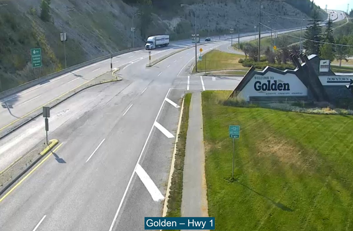DriveBC's tweet photo. 🛣️ A Look Around #BC.
#GoldenBC #BCHwy1
Current conditions as of 9:19am Saturday 25 July 2026: sunny and 22 degrees.
Today's forecast: a chance of showers later in the day with a high of 28 degrees.
https://t.co/MNovn5LekK https://t.co/umjiVFhMHS