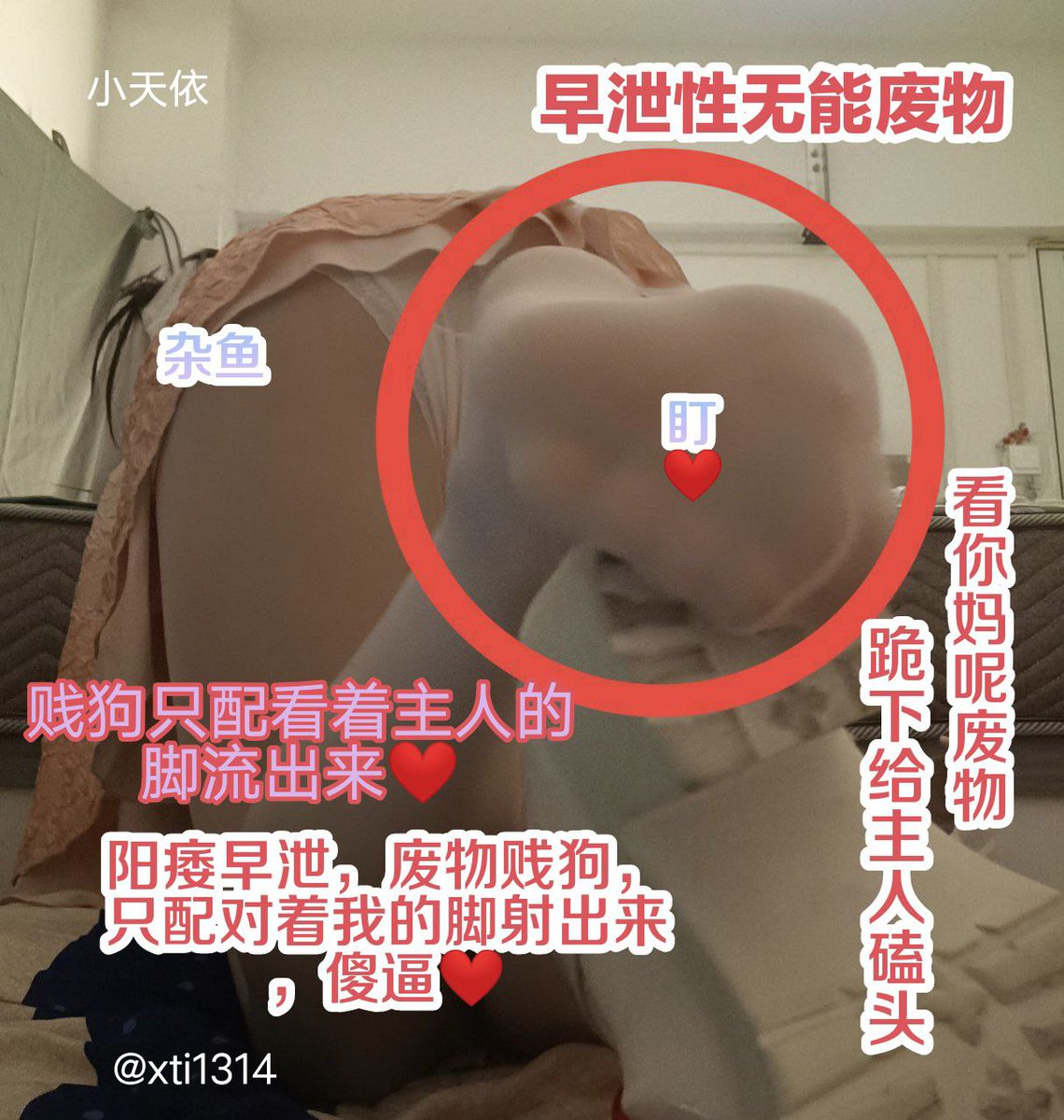 xtyi520's tweet photo. 小贱狗 好好盯着妈妈的足底把你的废物精液喷在妈妈脚底 
然后跪在妈妈后面连着妈妈的臭脚味和你的废物精液一起吃舔干净傻逼 一辈子只配当狗
#男娘 #羞辱 #洗脑 https://t.co/J2d3hkAU8M