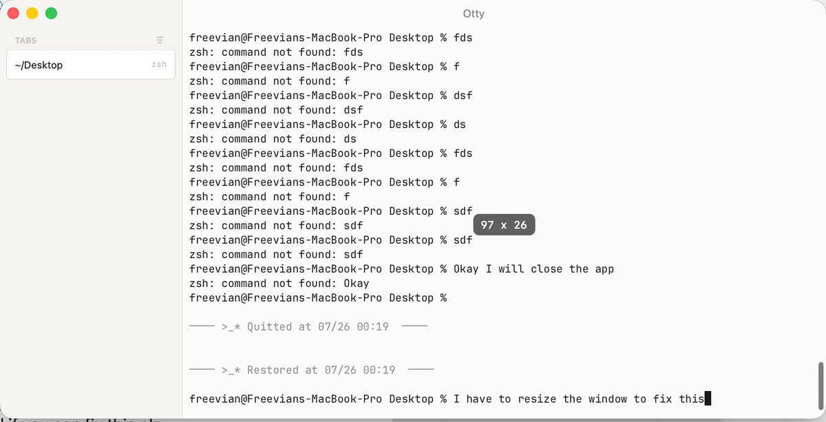 xvainreefx's tweet photo. @appmakes Love using this product, super nice user interface! But I encountered a bug. When I restart the app and restored my previous session, the cursor is missing. I have to resize my window to correct the layout. It would be helpful if you can fix this plz. https://t.co/NkcR0ZWlpT