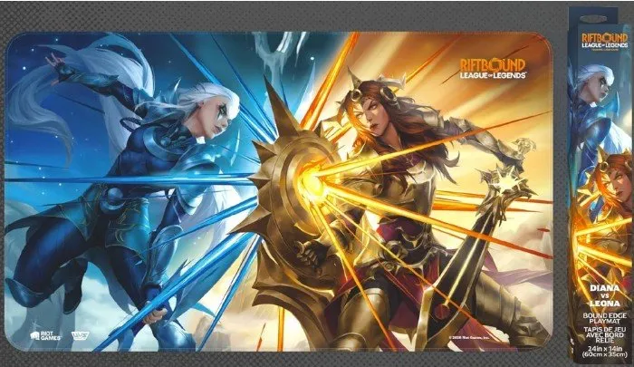 JumaraloHexCore's tweet photo. Images of the Riftbound Vendetta Playmats:

- Kayle &amp; Morgana
- Jayce &amp; Viktor
- Vi &amp; Jinx
- Diana &amp; Leona https://t.co/PoJtHMJ589