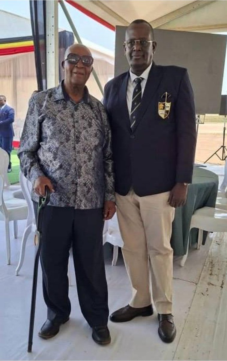 RwamigoyeM's tweet photo. MBARARA: As @Ntare_School celebrates 70th Anniversary, it was a great joy for @mugira86 to reunite with his Headteacher Mr. Gumisiriza .
"LEGACY OF THE LION" Ntare School since 1956.

Iconic Old boys are: @KagutaMuseveni 
@PaulKagame 
@AmamaMbabazi 
@KamuntuProf 
@mnkesiga14 https://t.co/8jzk6iyWc5