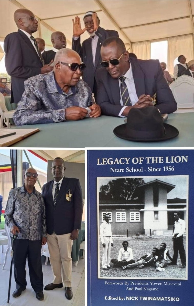 RwamigoyeM's tweet photo. MBARARA: As @Ntare_School celebrates 70th Anniversary, it was a great joy for @mugira86 to reunite with his Headteacher Mr. Gumisiriza .
"LEGACY OF THE LION" Ntare School since 1956.

Iconic Old boys are: @KagutaMuseveni 
@PaulKagame 
@AmamaMbabazi 
@KamuntuProf 
@mnkesiga14 https://t.co/8jzk6iyWc5