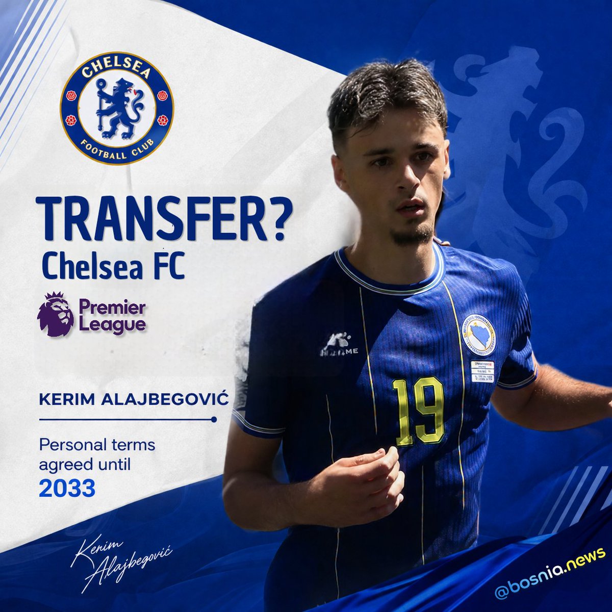 BiHxNews's tweet photo. 🇧🇦 Kerim Alajbegović has agreed personal terms with Chelsea until 2033. Chelsea are closing in on a €42m deal, according to @NicoSchira 
#Transfer | #BiH https://t.co/XoXG22rWva
