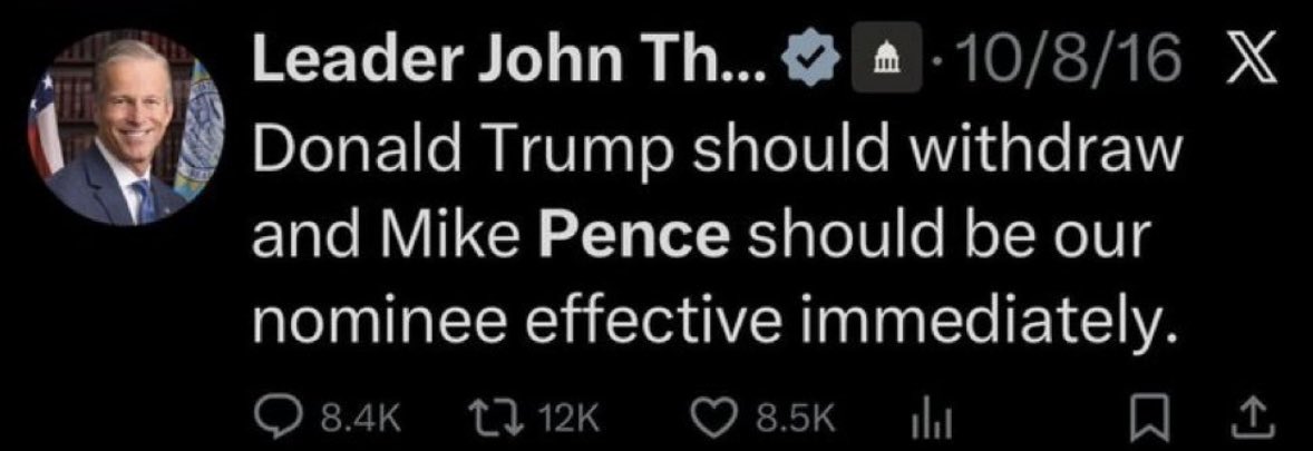 jjauthor's tweet photo. Fire the Rino @LeaderJohnThune !

He hates President @realDonaldTrump !!

He is cockblocking the Save America Act, Trump’s confirmations, &amp; over 100 bills sitting on his desk!

Resign traitor! https://t.co/x5TzepOjVl