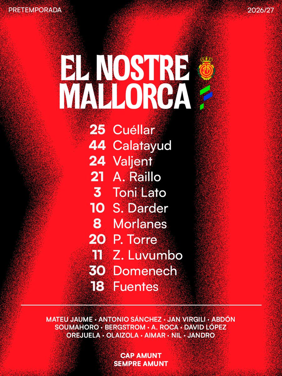 RCD_Mallorca's tweet photo. 𝐄𝐋𝐒 𝐍𝐎𝐒𝐓𝐑𝐄𝐒

❤️🖤❤️🖤❤️ https://t.co/4sWoQ31EKo