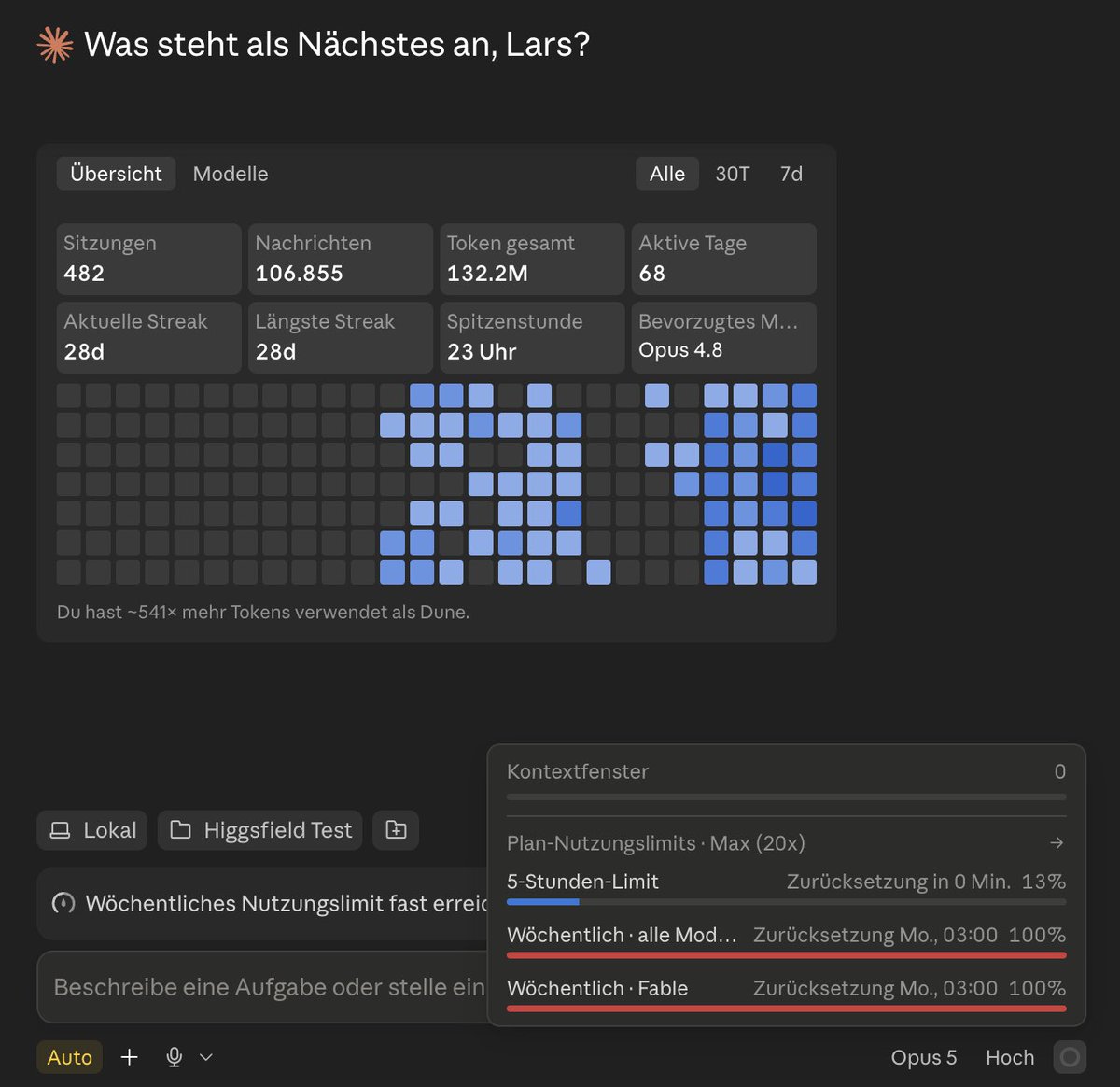 larsvomars's tweet photo. Antrophic hat gestern Opus 5 released und die kurze zeit die ich nutzen konnte war ich positiv überrascht. Der Sprung zu Opus 4.8 ist auf jedenfall spürbar.

Leider wurden nicht wie bei den letzten Modell Veröffentlichungen die Nutzungslimits zurückgesetzt @ClaudeDevs https://t.co/7TonDNMBoD
