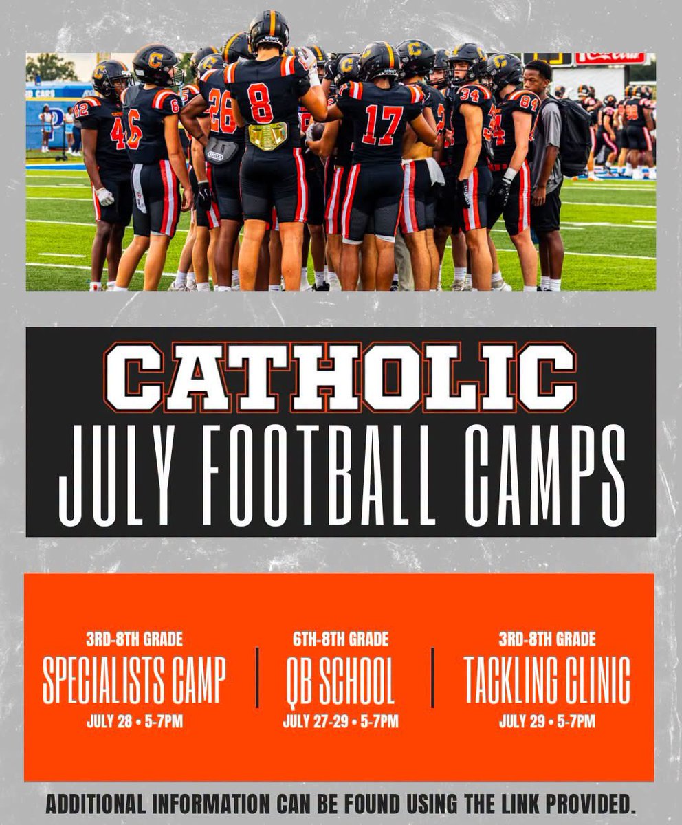 CurDogFootball's tweet photo. 𝐉𝐮𝐥𝐲 𝐅𝐨𝐨𝐭𝐛𝐚𝐥𝐥 𝐂𝐚𝐦𝐩𝐬! ☀️

#OnTheLine | #GeauxBears 

Register today: https://t.co/cpjrULsbJw https://t.co/Zq1txcEmQT