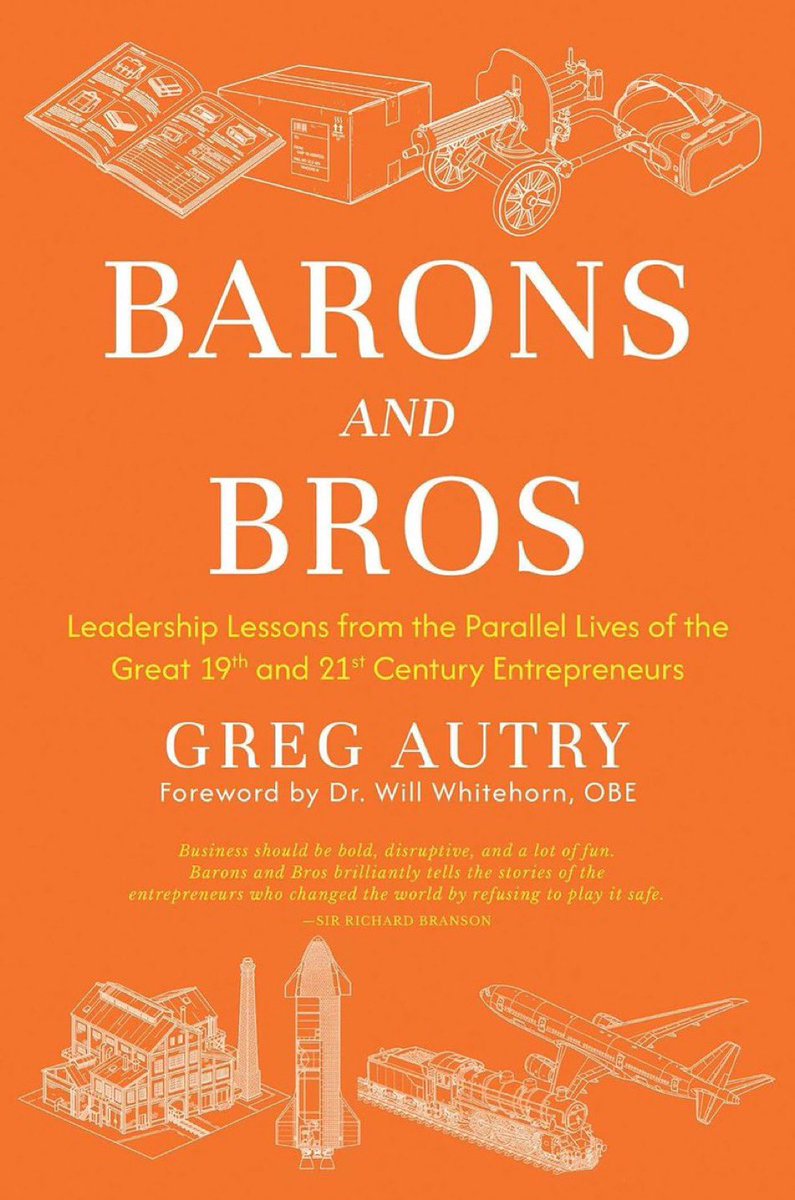GregWAutry's tweet photo. Tom Mueller:
As SpaceX’s first employee, I had a front row seat at watching Elon Musk build one of the world’s most valuable companies. If you want a great seat in the second-row Dr. Autry’s excellent book, Barons and Bros, provides insights into entrepreneurial leadership from a half dozen geniuses who transformed who transformed our world. 

(Preorder my new book below)