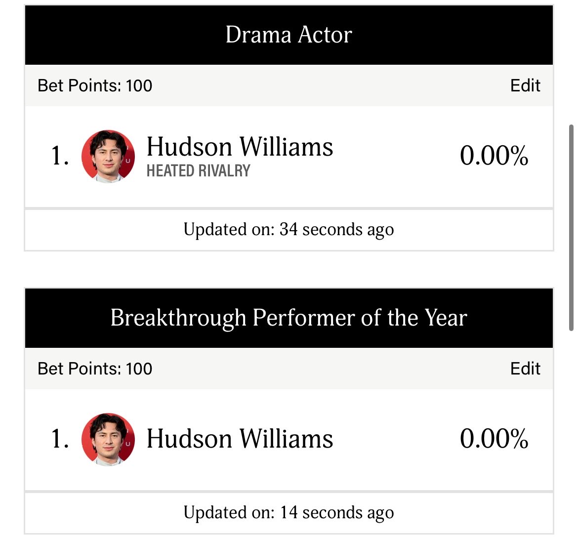 bighudfreak's tweet photo. @hudkarma not gonna be there when the trailer drops but I VOTED 😙 https://t.co/R8KfwLAVWk